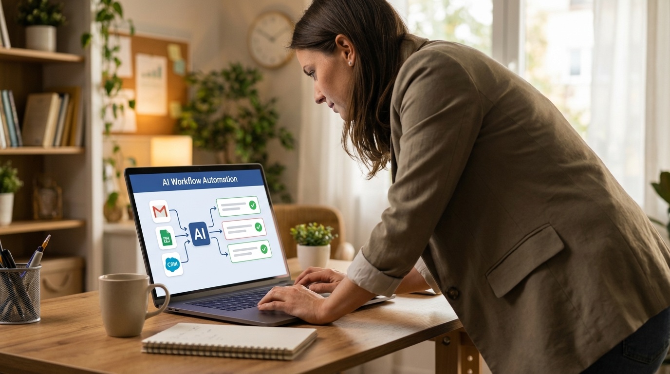 Small business AI automation workflow dashboard