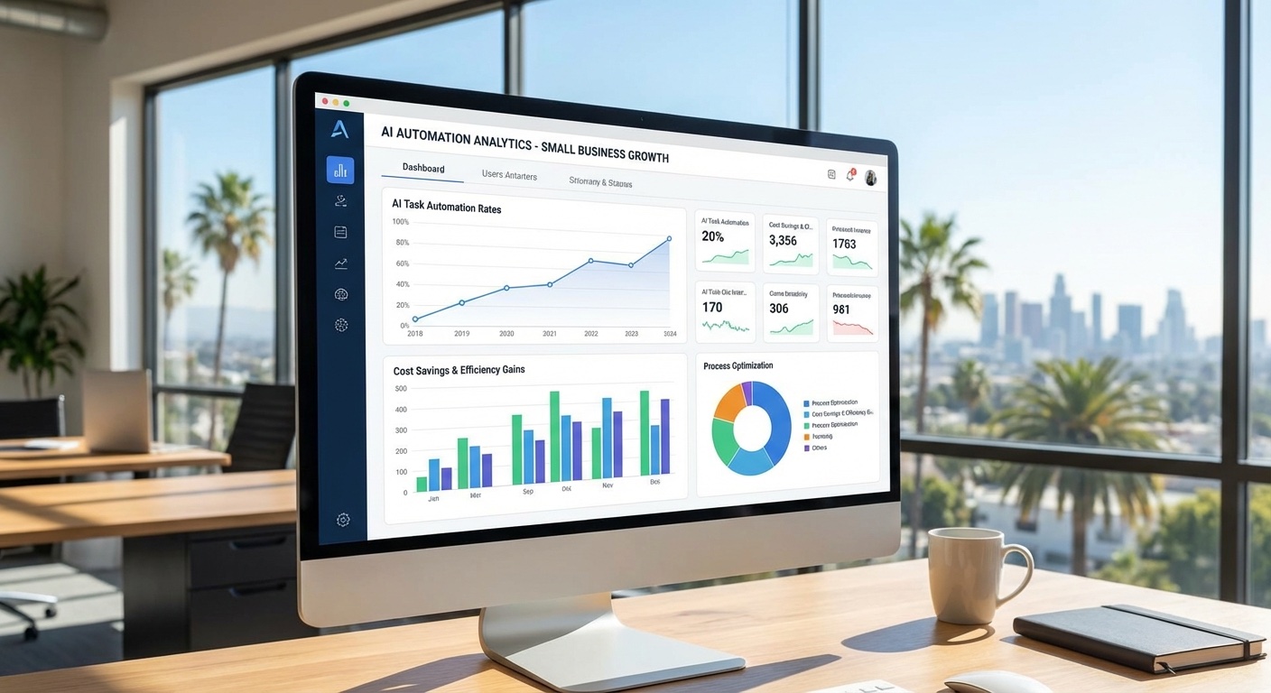 AI analytics dashboard showing results for Southern California small businesses